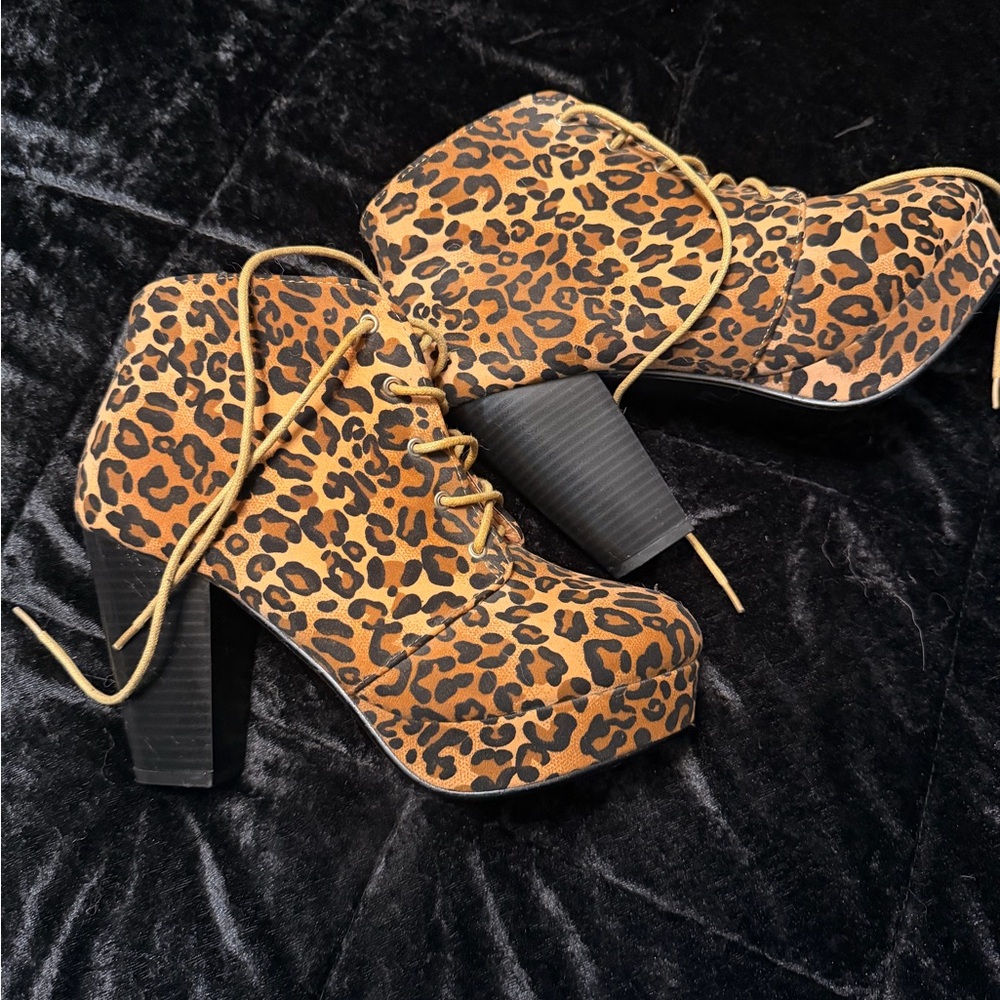 Leopard Print Ankle Boots